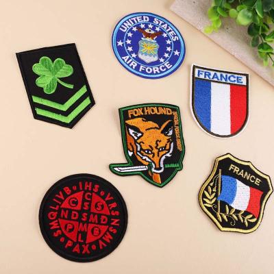 China 2021 Hot Sale Handmade Cheap Fashion Custom Logo Garment Clothing Bag Accessories Designer Hand Embroidered Patches Chenille Iron On Patches for sale