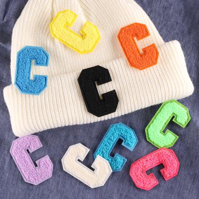 China Handmade Wholesale Custom Embroidery Chenille Patches Letters No Minimum for sale