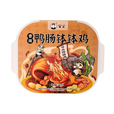 China Chongqing Spicy Flavor Instant Hotpot Tasty Prepared Quick Food with Duck Intestine 417g Instant Hot Pot for sale