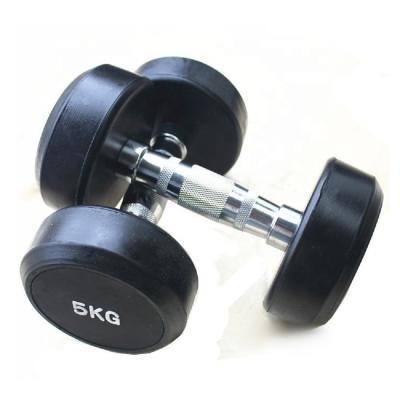 China Eco - Friendly Dumbbells Commercial Gym Use Rubber Coated Dumbbells for sale