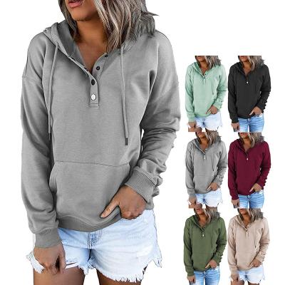 China Autumn And Winter New Fashion Solid Color Sports Anti-wrinkle Plus Velvet Sweatshirt Long Sleeve Pullover Women Casual Hoodies for sale