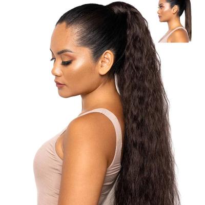 China Pretty Luxury Curly Wrap Ponytail Synthetic Capri Hair Extension Ponytails For Women Color Synthetic Ponytails for sale