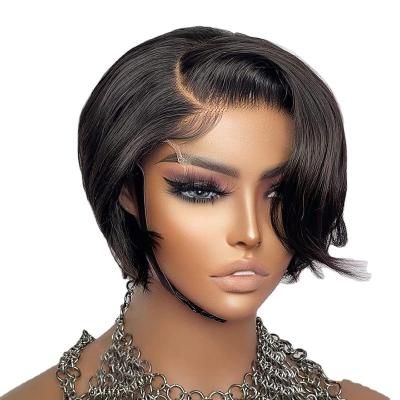 China Silky Straight Hair Pixie Cut Lace Front Wigs Short Wave Wig For Brazilian Hair Wholesale Pixie Wigs Glueless Colored Women for sale