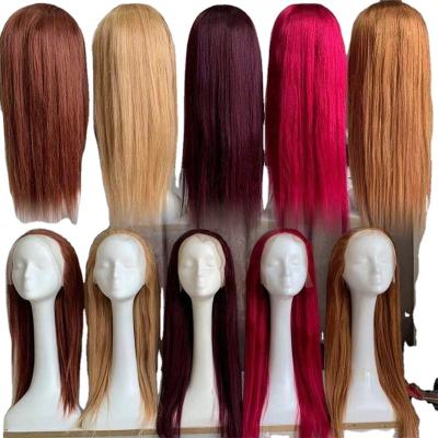 China Deep Wave Wholesale13X4 Lace Frontal Wig Transparent Lace Hair Wigs For Women Peruvian Straight Hair Color Wigs 180% 30 Inches for sale