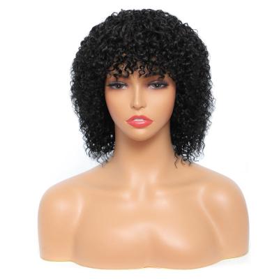 China Cheap Machine Made Virgin Brazilian Human Hair From Factory 100% Bob Hair Wig Kinky Cur Wig Glueless Body Wave Wholesale For Black Women for sale