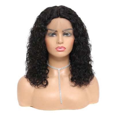 China Wholesale Body Wave Bohemian Curly Sheer Lace Front Bob Wig Natural Color Stock Brazilian Virgin Hair Wigs For Black Women for sale