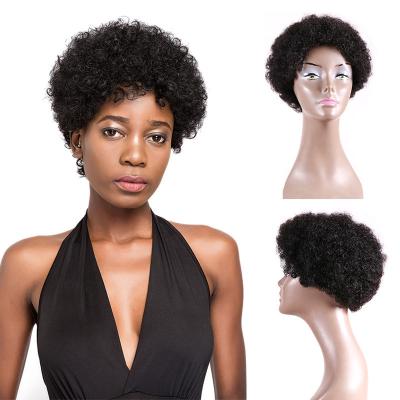 China Silky Straight Wave Hair Wigs For Black Women With Bangs Machine Made Wigs Human Virgin Hair Glueless Cuticle Aligned Afro Wave Wigs for sale