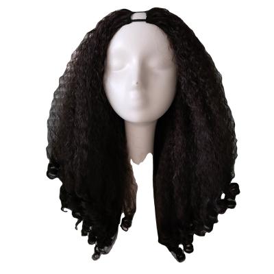 China Cheap Heat Resistant Wig 20inch Glueless Curly Kinky W Fiber V Part Luxury Wholesale High Quality Synthetic Wigs Heat Resistant Wig for sale