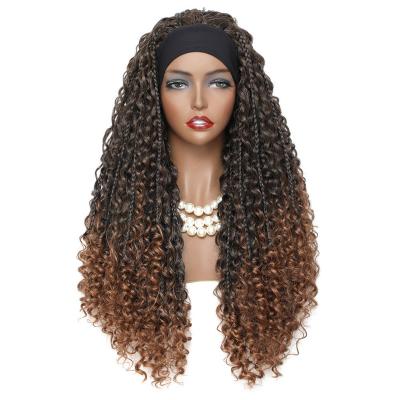 China Wholesale Cheap Wigs Goddess Box Braid Hairband Ombre Goddess Box Braid Wigs Luxury Cheap Synthetic Hairband Wigs for sale