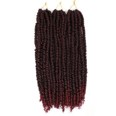 China Luxury Two Tone Ombre Color Synthetic Braiding Hair Extension Spring Twist Crochet Braid Hair For Women Braid Wholesale Cheap Seller for sale