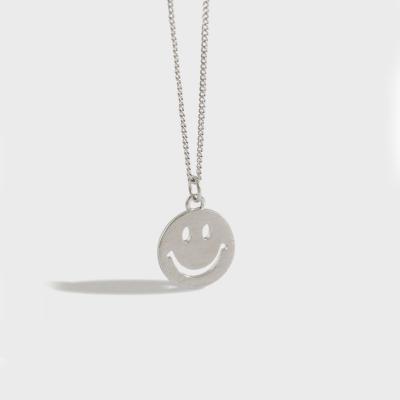 China Simple Smile Expression S925 Necklace S925 Sterling Silver Sterling Silver Chain Anti-allergic for sale