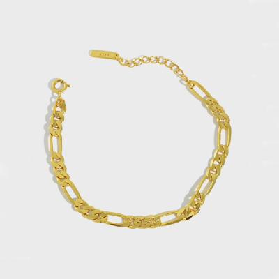 China personality s925 sterling silver simple Figaro link chain bracelet girls Anti-allergic bracelet for woman for sale