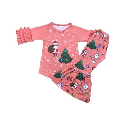 China Girl Styles Breathable Cute Kids Long Sleeve Pajamas Suit Pink Sleepwear Pajamas Suit With Cartoon Characters for sale