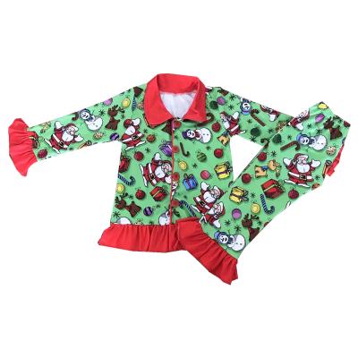 China Polyester/Cotton Boutique Christmas Kids Pajamas For Babies Long Sleeve Kids Pajamas Set Outfit Custom Wholesale for sale