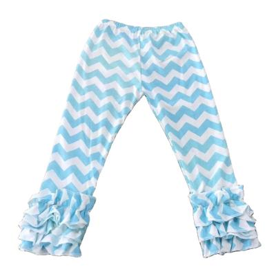 China 2021 High Quality Polyester / Cotton Lace Pleated Stripe Pants Kids Wearing Winter Pants For Girls for sale