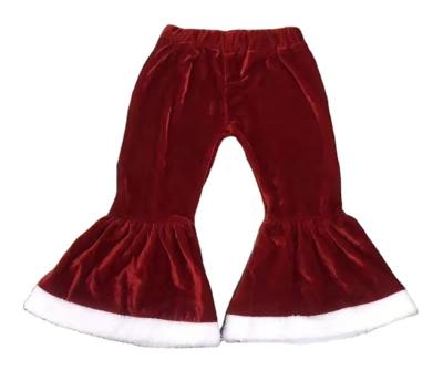 China Polyester/Cotton RTS Christmas Tree Print Christmas Girls Leggings Pants Baby Kids Winter Long Pants for sale