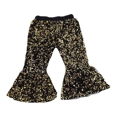 China Multicolor Polyester / Cotton Baby Clothing Kids Clothes Girls' Pants Kids Bell Bottom Pants Sequin Pants for sale