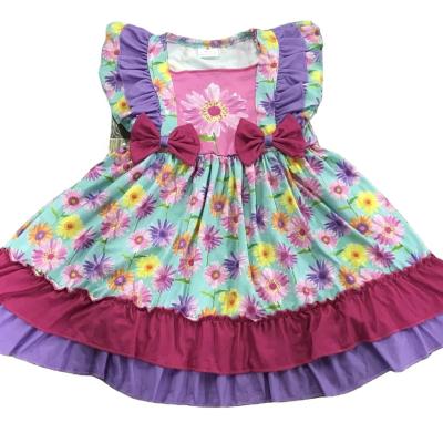 China 2021 new fashion polyester/cotton in girsl formal dresses for kids flower girls dresses for kids for sale