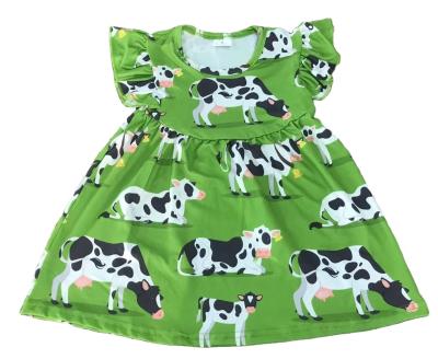 China Wholesale Hot Sale Anti-wrinkle Baby Dress Summer Regular Green Girls Skirt Knee-Length Girl Dress for sale