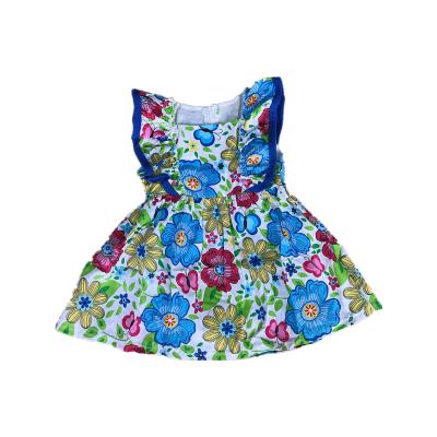 China wholesale Anti-wrinkle new summer and spring girl dresses flower short sleeve baby dress girl frill dress baby for sale