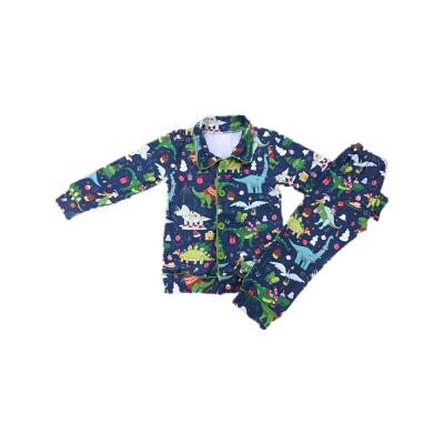 China Cartoon Breathable Suit Baby Boy Two-piece Pajamas Baby Long Sleeve Clothes Pajama Boutique Kids Clothes for sale