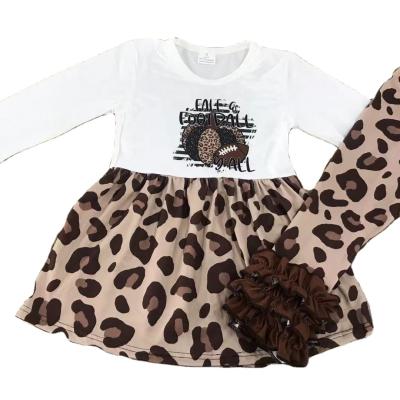 China Polyester Baby/Cotton Kid Clothes Long Sleeve Leopard Long Panty Outfits Sets Little Girls Clothing Baby Spring Outfits for sale