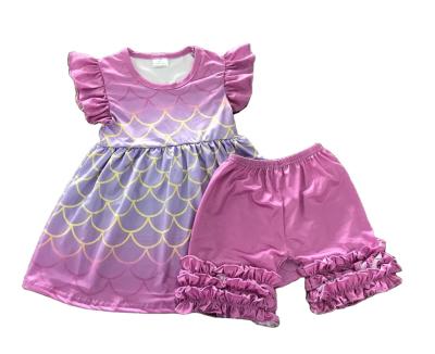 China Cute Polyester/Cotton Baby Clothes Pink Girl Outfit Cotton Kids Summer Two-Piece Set Clothing Outfits Outfits Girl for sale