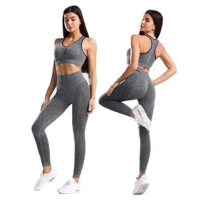 China Breathable Custom Logo Wholesale Custom Workout Sports Bra Fitness Running Leggings Set New Crack Women Seamless Yoga Suits! crack! end for sale