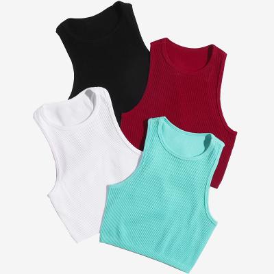 China New Summer Breathable Hot Selling Seamless Yoga Workout Exercise Women Yoga Outdoor Running Shirts Tank Tops for sale