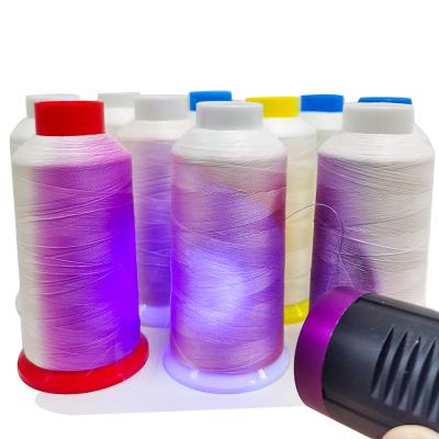 China 2021 New Anti-bacteria Thread Functional UV Color Changing Thread 100% Polyester FDY 150D/2 75D/2 75D/2 300D/2 Embroidery Thread for sale