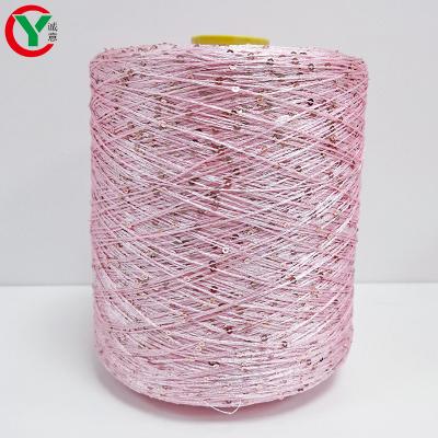 China Hot Sales 2mm 3mm 4mm Fancy Yarn Anti-static Sequin Yarn For Knitting Colorful Crochet Yarn for sale