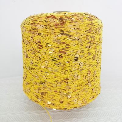 China Fancy Yarn Manufacturers Spot Wholesale 3MM+6MM 100% Fancy Yarn Cotton Sequin Running Yarn For Hand Knitting Yarn for sale