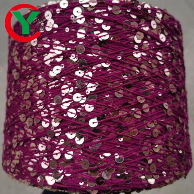 China Factory New 3mm+6mm Sequin Cotton Anti-Static Yarn Fancy Yarn 100% For Hand Knitting Yarn for sale