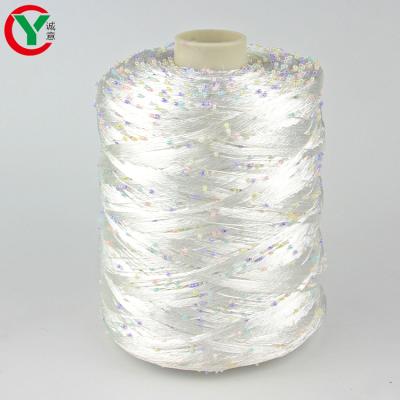 China China Fancy Yarn Factory Hot Selling Colorful Beads Fancy Yarn Hand Knitting 100% Polyester Beading Sequins Yarn for sale