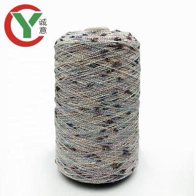 China Instagram/AliExpress Russia Anti-bacteria hot sales 100%polyester colorful knot yarn with lurex for hand knitting for sale