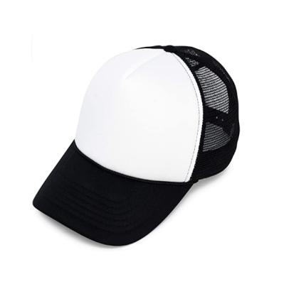 China COMMON Two Tone Trucker Hat Summer Mesh Blue Chip Hat With Adjustable Snapback Strap for sale