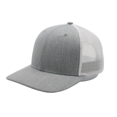 China Heather Gray Blank Trucker Hat Customized COMMON, Plain Mesh Snap Back Hat White, Youth Trucker Hats for sale