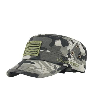 China COMMON Custom Flat Surface Camouflage Patch Embroidery Hat Military Army Hat for sale