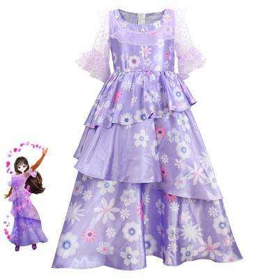 China Romantic Floral Skirt Party Birthday Party Cosplay Dress Up Princess Dress Cosplay Kids Girl Costume for sale