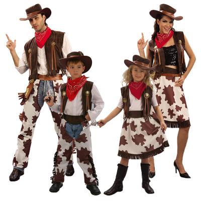 China Western Cowboy Dress Up Parent-child Costumes Halloween cosplay Role-playing cosplay for women and men for sale