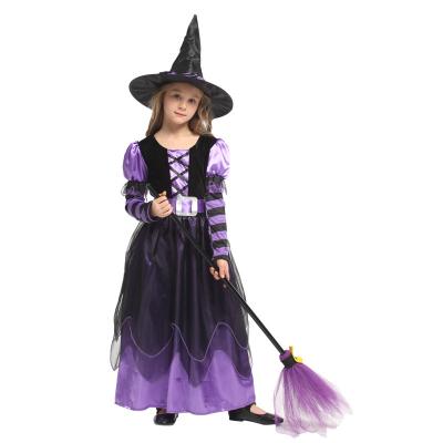 China Halloween Witch Cosplay Costume Kids Cosplay Role Play Kids Vampire Costumes For Girls Witch Classic Dress for sale