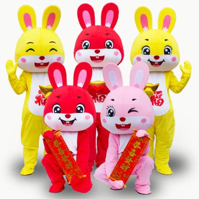 China New Year Zodiac Rabbit Mascot Costume Festival Adult Zodiac Cosplay Costume Halloween Dress Up Dresses 2023 for sale