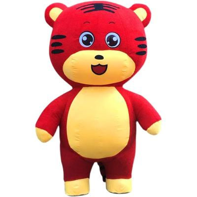 China 2.6M Height Cute Inflatable Tiger Mascot Costume Plush Cartoon Animal Costume For Advertising Promotion Customized Available for sale