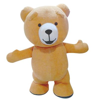 China Customized Mascot Costume Cartoon Character In Running Yellow Color Bear Mascot Costume Customized Available for sale