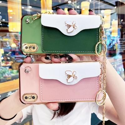 China Free shipping Anti-drop mobile purse cover for iPhone 12 pro case Max Mini Fashion Girly Colorful Wallet cell phone case for sale