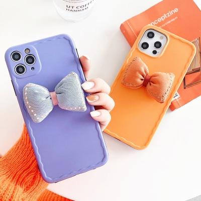 China Free Shipping Anti-fall Bowknot 3D Mobile Cover For iPhone 12 Pro Max Mini Fashion 2021 New Design Cell Phone Case for sale