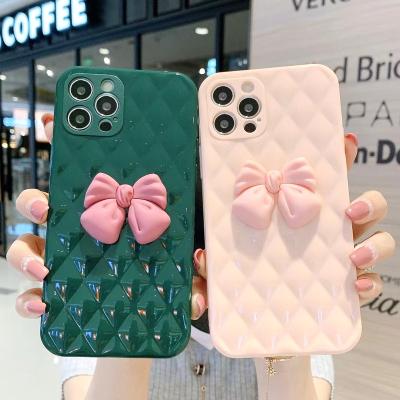 China free shipping Anti-drop girl mobile cover for iPhone 12 Pro Max Mini Fashion 3D Bowknot Soft Cell Phone Case for sale