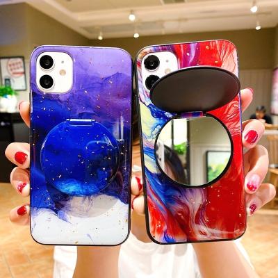 China Free Shipping Mirror Shockproof Mobile Cover For iPhone 13 12 Pro Max Mini Fashion Girly Colorful Soft Cell Phone Case With Mirror for sale