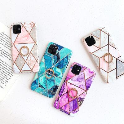 China Free Shipping Finger Ring TPU Case For iPhone 12 11 Pro X Max XR XS 8 7 6 6S Plus Shenzhen iMooo No Logo TPU Marble Phone Case for sale