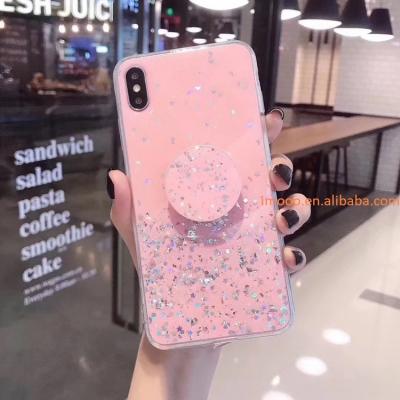 China free shipping Anti-drop cell phone case for iPhone 13 12 11 pro XS Max X XR 8 7 6 6S plus Bling cell phone back cover with stand for sale